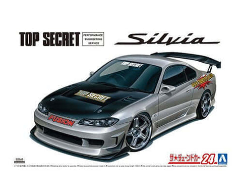 A Aoshima 1/24 TOPSECRET S15 SILVIA '99 (Nissan) priced at $37.99 available from Echelon Hobbies