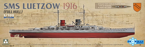 A Takom 1/700 SMS LUETZOW 1916 FULL HULL priced at $49.99 available from Echelon Hobbies