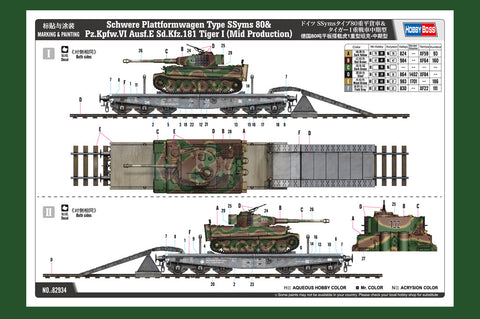Hobby Boss 1/72 Schwere Plattformwagen Type SSyms 80 with Pz.Kpfw.VI Ausf.E Tiger I