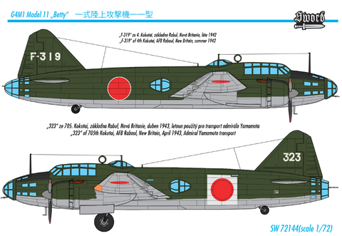 Sword Models 1/72 G4M1 Betty Aircraft