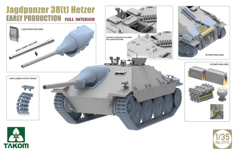 Takom 1/35 Jagdpanzer 38(t) Hetzer early production w/ full interior