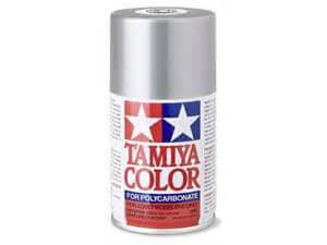 A Tamiya Ps-12 Silver Polycarbonate Spray priced at $10.99 available from Echelon Hobbies