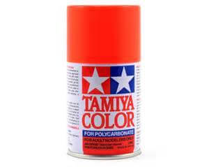 A Tamiya Ps-20 Fluorescent Red Polycarbonate Spray priced at $10.99 available from Echelon Hobbies