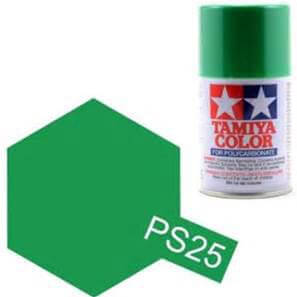 A Tamiya Ps-25 Bright Green Polycarbonate Spray priced at $10.99 available from Echelon Hobbies