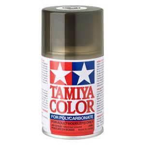 A Tamiya Ps-31 Smoke Polycarbonate Spray priced at $10.99 available from Echelon Hobbies