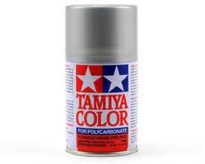 A Tamiya Ps-36 Translucent Silver Polycarbonate Spray priced at $10.99 available from Echelon Hobbies