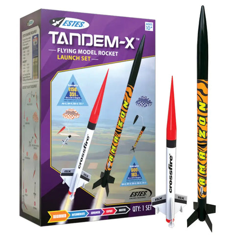 A Estes Rockets Tandem-X Launch Set (2 rockets) priced at $71.99 available from Echelon Hobbies