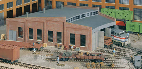 A Walthers Cornerstone Three-Stall Roundhouse #3041 priced at $69.25 available from Echelon Hobbies