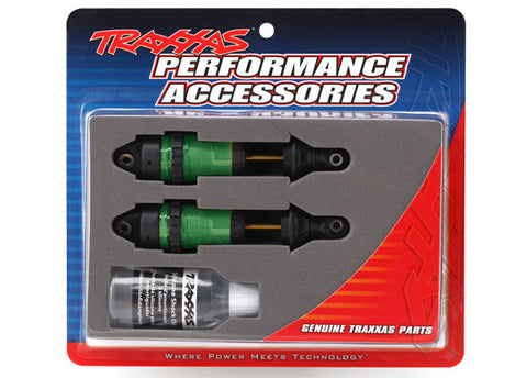 Traxxas Shocks, GTR long green-anodized fully assembled - 7461G