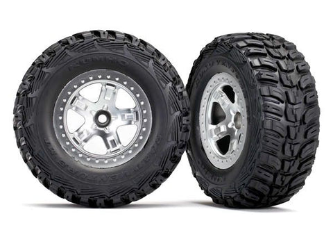 Traxxas Tires & wheels, assembled, glued SCT satin chrome Kumho Tires 2WD Front