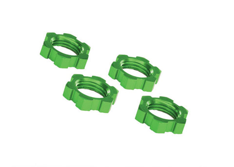 Traxxas Wheel Nuts, Splined, 17mm, Serrated green-anodized 4 pack - 7758G