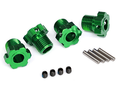 Traxxas Wheel hubs, splined, 17mm green-anodized 4 pack - 8654G