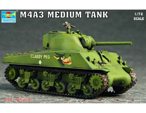 A Trumpeter 1/72 M4A3 Tank priced at $19.75 available from Echelon Hobbies