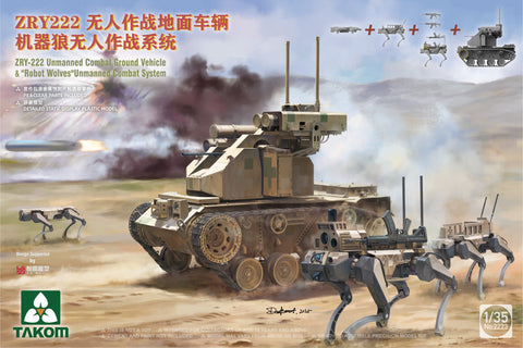 Takom 1/35 UNMANNED COMBAT GROUND VEHICLE & ROBOT WOLVES SYSTEM