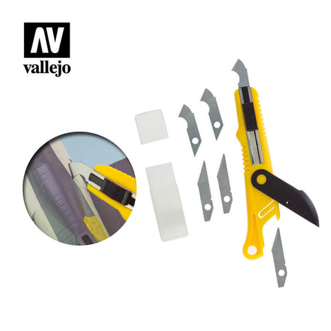 A VALLEJO PLASTIC CUTTER SCRIBER TOOL & 5 SPARE BLADES priced at $15.99 available from Echelon Hobbies