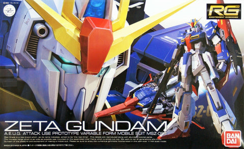 A Bandai RG 1/144 #10 Zeta Z Gundam priced at $49.95 available from Echelon Hobbies