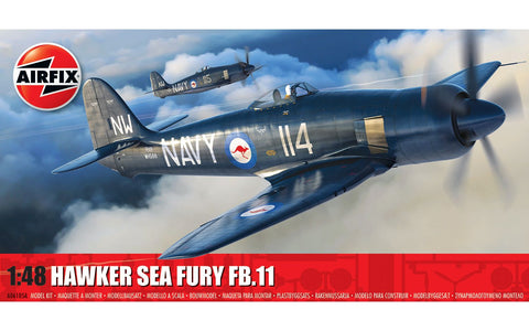 A Airfix 1:48 Hawker Sea Fury Fb.11 priced at $58.99 available from Echelon Hobbies