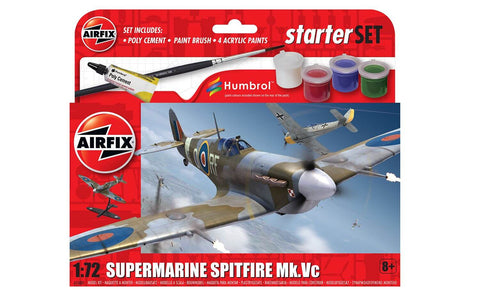 A Airfix 1/72 Supermarine Spitfire Mk.Vc Starter Set priced at $23.99 available from Echelon Hobbies