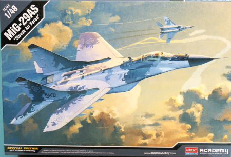 A Academy 1/48 MIG-29AS priced at $37.25 available from Echelon Hobbies