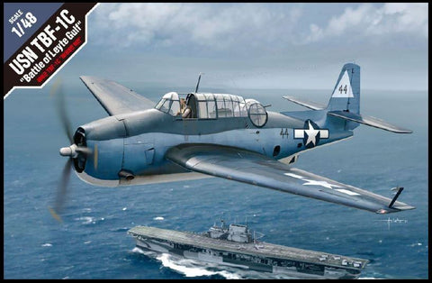 A Academy 1/48 USN TBF-1C "Battle of Leyte Gulf" priced at $42.75 available from Echelon Hobbies