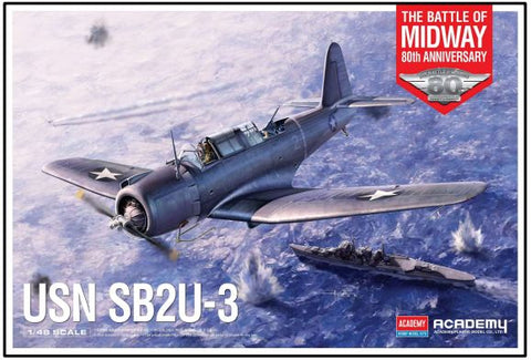 A Academy 1:48 USN SB2U-3 "Battle of Midway" 80th Anniversary priced at $32.75 available from Echelon Hobbies