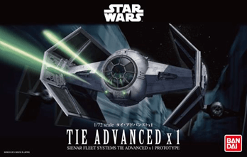 A BANDAI Hobby 1/72 TIE Advanced priced at $42.99 available from Echelon Hobbies