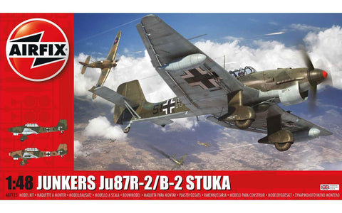 A Airfix 1:48 Junkers Ju87B-2/R-2 Stuka priced at $63.49 available from Echelon Hobbies