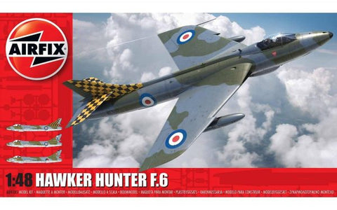 A Airfix 1:48 Hawker Hunter F.6 priced at $83.99 available from Echelon Hobbies