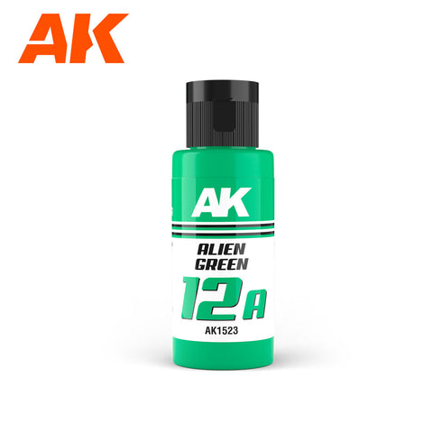 A AK Dual Exo 12A Alien Green 60ml priced at $8.99 available from Echelon Hobbies