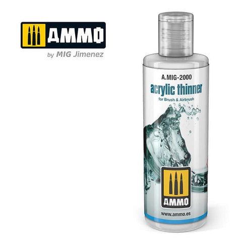 A Ammo Mig Acrylic Thinner (60ml) priced at $9.99 available from Echelon Hobbies