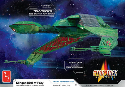 A AMT 1/350 Star Trek Klingon Bird of Prey priced at $50.99 available from Echelon Hobbies