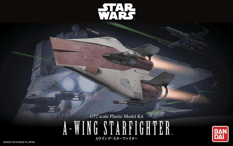 A BANDAI Hobby 1/72 A-Wing Starfighter priced at $42.99 available from Echelon Hobbies