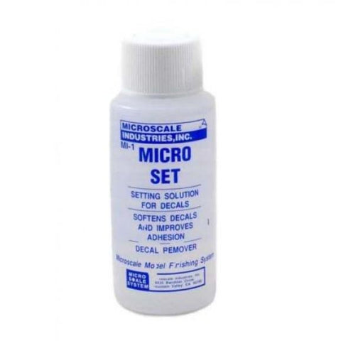 A MicroScale Industries Micro Set Setting Solution for Decals priced at $9.99 available from Echelon Hobbies