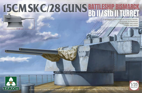 A Takom 1/35 15CMSK C/28 Guns Battleship Bismarck Bb II / Stb II Turret priced at $59.99 available from Echelon Hobbies