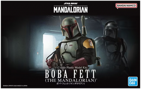 A Bandai Star Wars 1/12 Boba Fett (The Mandalorian) Model Kit priced at $52.99 available from Echelon Hobbies