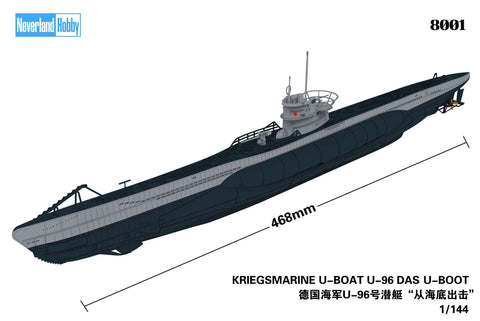 A Neverland Hobby 1/144 Kriegsmarine U-Boat U-96 "Das U-Boot" Snap Kit priced at $72.99 available from Echelon Hobbies