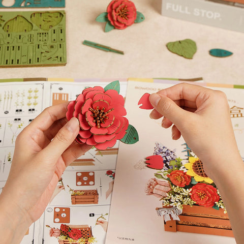 Rowood DIY 3D Puzzle - Wooden Bloom Box