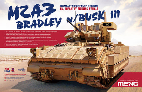 A Meng 1/35 U.S. Infantry Fighting Vehicle M2A3 Bradley w/BUSK III priced at $107.49 available from Echelon Hobbies