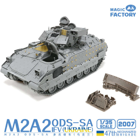 A Magic Factory 1/35 M2A2 ODS-SA IFV (Ukraine) priced at $99.99 available from Echelon Hobbies