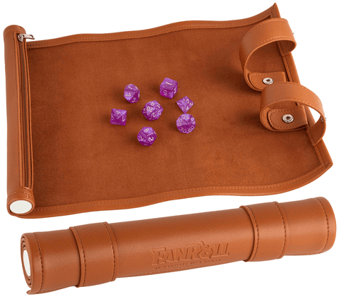 A FANROLL DICE SCROLL - LEATHER BROWN priced at $26.99 available from Echelon Hobbies