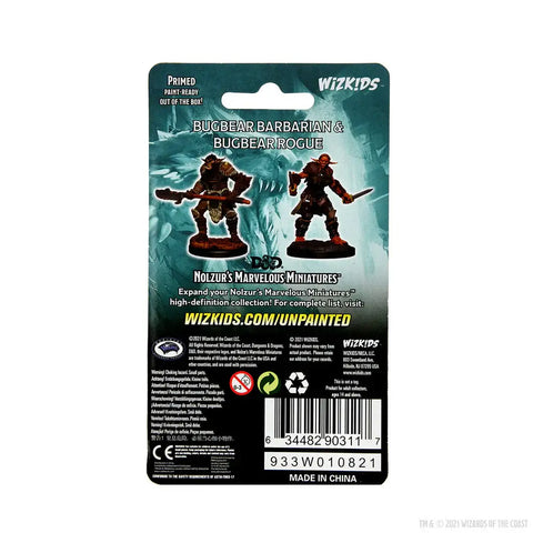 A D&D NOLZUR'S MARVELOUS MINIATURES: BUGBEAR BARBARIAN MALE & BUGBEAR ROGUE FEMALE priced at $7.99 available from Echelon Hobbies