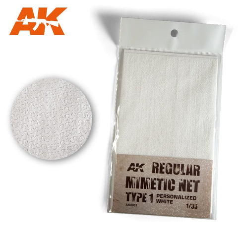 A AK Interactive Regular Camouflage Net Type 1 Personalized White priced at $20.99 available from Echelon Hobbies