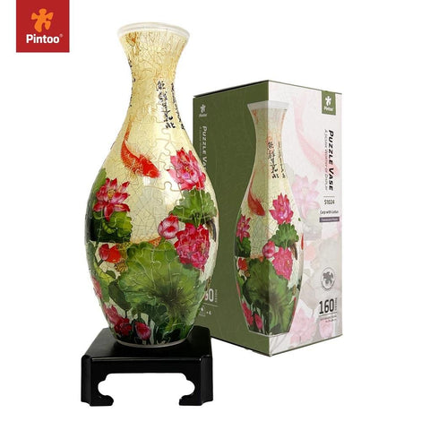 Carp with Lotus - Puzzle Vase