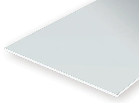 A 9060 - .060" (1.5MM) PLAIN OPAQUE WHITE POLYSTYRENE SHEET 1/pk priced at $7.49 available from Echelon Hobbies