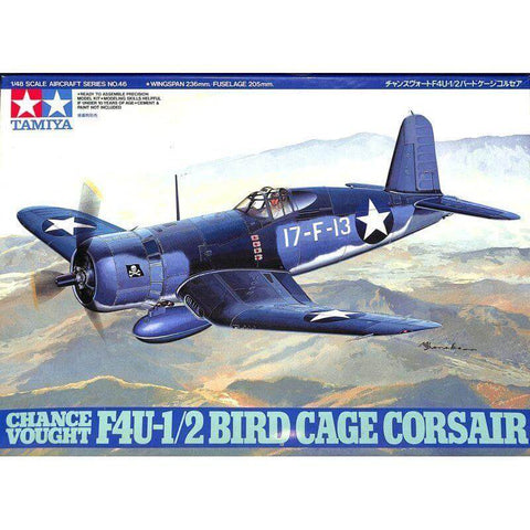 A Tamiya 1/48 Chance Vought F4U-1/2 Bird Cage Corsair priced at $33.99 available from Echelon Hobbies