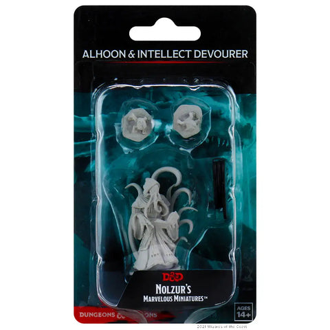 A D&D NOLZUR'S MARVELOUS MINIATURES: ALHOON & INTELLECT DEVOURERS priced at $7.99 available from Echelon Hobbies