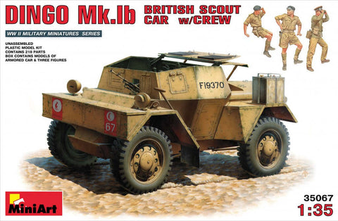 A MiniArt 1/35 British Scout Car Dingo MK. 1b priced at $59.99 available from Echelon Hobbies