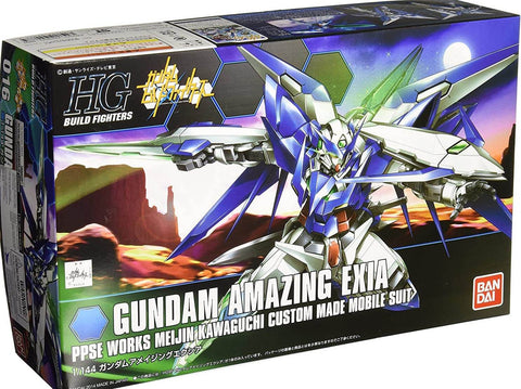 A Bandai HGBF #16 1/144 Gundam Amazing Exia 'Gundam Build Fighters' priced at $33.75 available from Echelon Hobbies