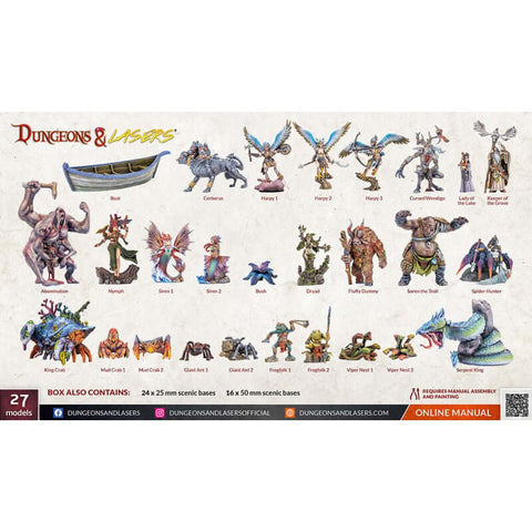 A Dungeons and Lasers Fantasy Miniatures Set priced at $79.99 available from Echelon Hobbies