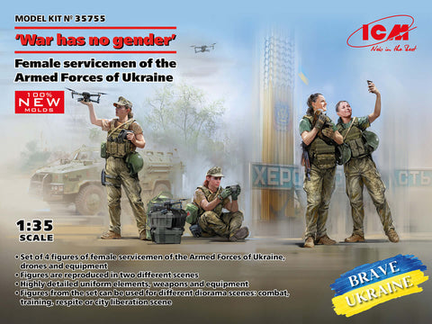 A ICM 1/35 ''War has no gender'. Female servicemen of the Armed Forces of Ukraine (100% new molds) priced at $25.99 available from Echelon Hobbies